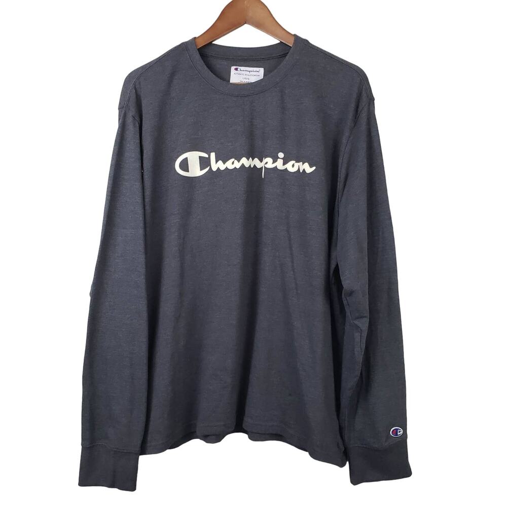 Champion Crewneck Pullover Sweatshirt Long Sleeve Casual - L
